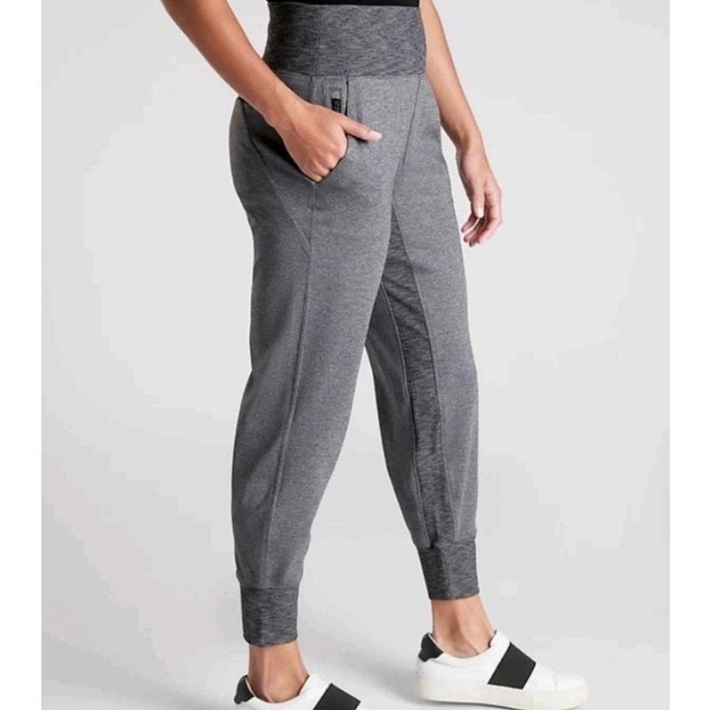Athleta Womens Venice Jogger Size L‎ Heather Gray Stretchy Pockets Relaxed Fit
